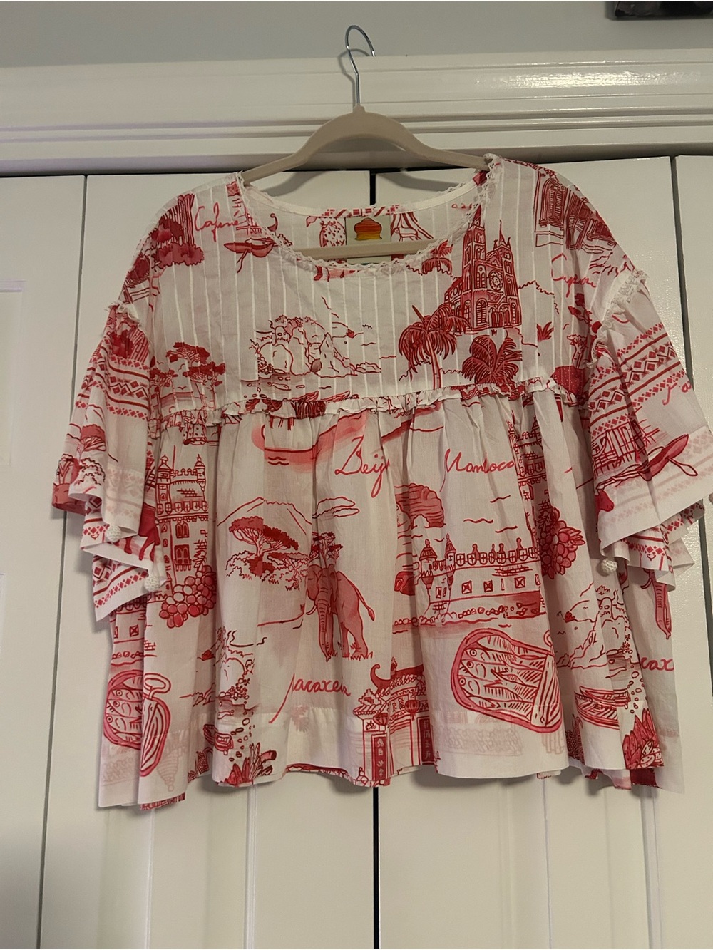 Womens Anthropologie Farm peasant top